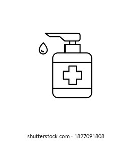 Símbolo del icono del sanitizador manual vector sobre fondo blanco.