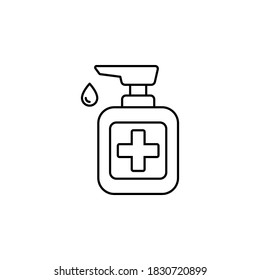 Hand sanitizer icon symbol vector on white background.