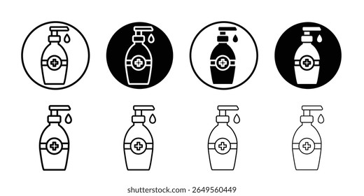 Hand sanitizer icon thin flat simple illustration symbol