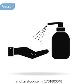 Hand sanitizer icon in trendy flat style isolated on white background. Symbol for your web site design, logo, app, UI. Vector illustration, EPS