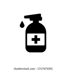 Hand sanitizer icon in trendy flat style design. Isolated on white background