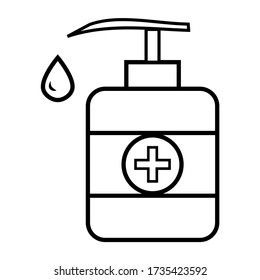 Icono de desinfectante manual. Icono de vector