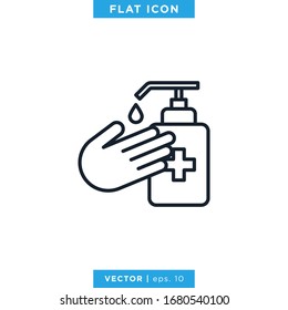 Plantilla de diseño vectorial de icono de saneamiento manual. Trazo editable