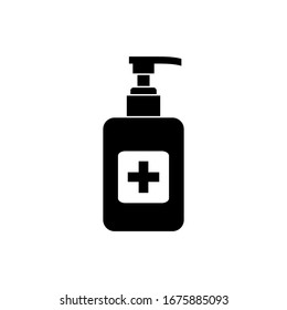 Hand Sanitizer Icon Vector. Disinfection. Hand Sanitizer Bottle Icon,