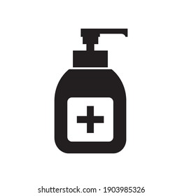 Hand Sanitizer Icon Vector. Disinfection. Hand Sanitizer Bottle Icon, Liquid Soap Icon Vector