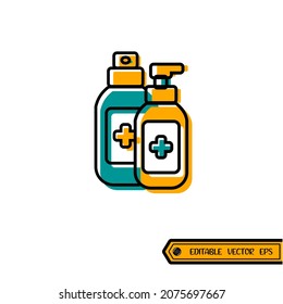 plantilla de logotipo de ilustración vectorial de icono de sanitizer manual para muchos fines. Aislado sobre fondo blanco.