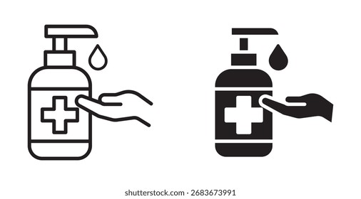 Icono de desinfectante de manos, Ilustración vectorial,