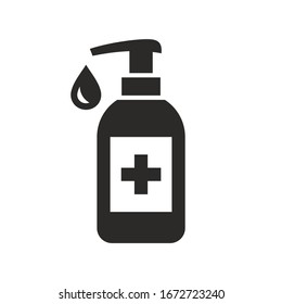 Hand sanitizer icon. Vector icon isolated on white background.