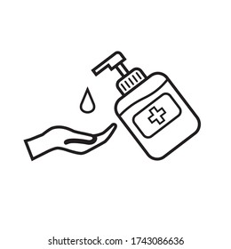 Hand sanitizer icon. Vector icon isolated on white background.