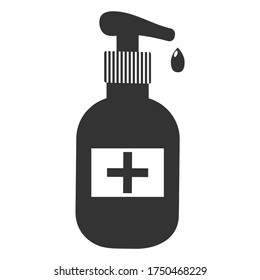 Icono de desinfectante manual. Icono del vector aislado en fondo blanco.