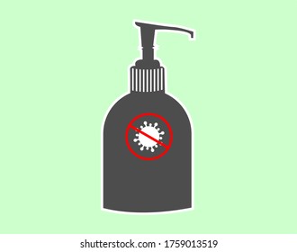 Hand sanitizer icon. Vector icon isolated on white background.