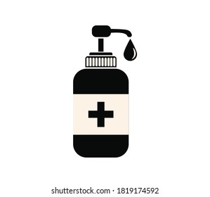 Hand sanitizer icon. Vector icon isolated on white background.