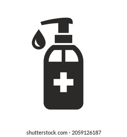 Icono de desinfectante manual. Icono del vector aislado en fondo blanco.