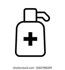 Icono de desinfectante de manos. Icono de Vector aislado sobre fondo blanco.