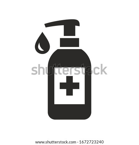 Hand sanitizer icon. Vector icon isolated on white background.