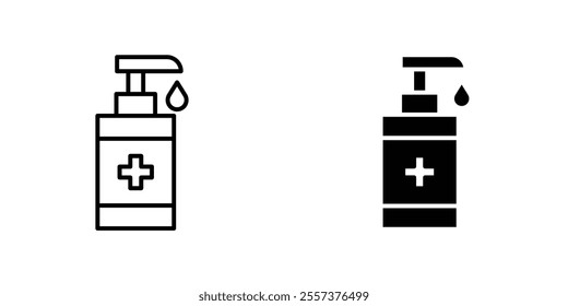 Hand sanitizer Icon vector. liner and flat style icons set.