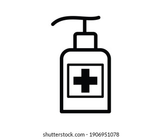 Hand sanitizer icon vector logo design template