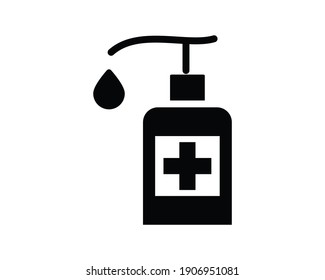 Hand sanitizer icon vector logo design template