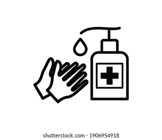 Hand Sanitizer Icon Vector Logo Design Template