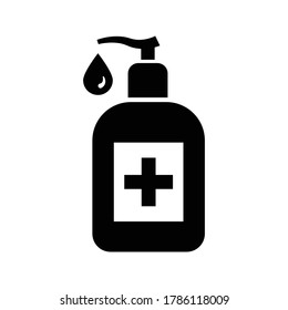 Hand sanitizer icon. Vector icon on white background.