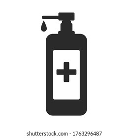 Hand sanitizer icon. Washing hand with sanitizer liquid soap vector line icon. Symbol.