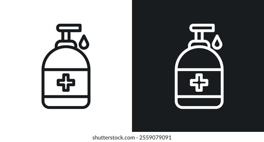 Hand sanitizer icons. vector set in black colors
