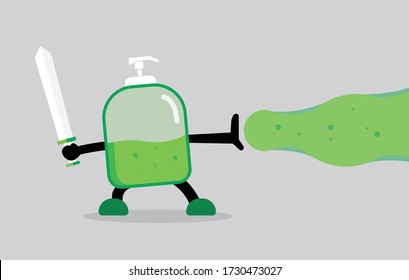 Hand Sanitizer Illustration with Power Ultimate