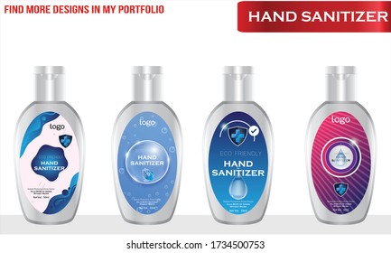 Hand sanitizer with label design. Packaging design. 