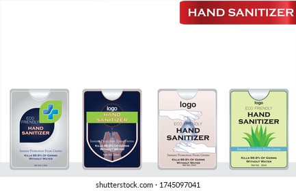 Hand sanitizer with label design. Packaging design. Advertising of hand sanitizer. 
