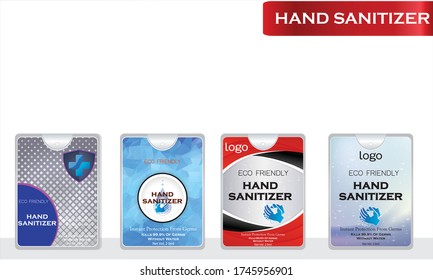 Hand sanitizer with label design. Packaging design. Advertising of hand sanitizer. 