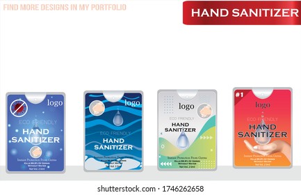 Hand sanitizer with label design. Packaging design. Advertising of hand sanitizer. 