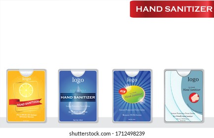 Handanitizer Label Design Vektorillustration Grafikvorlage für Verpackungsdesign.