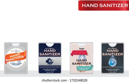 Hand sanitizer label design vector graphic template for packaging design.