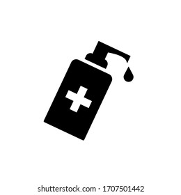Icono vectorial de jabón líquido de desinfectante manual
