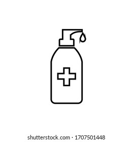 Icono vectorial de jabón líquido de desinfectante manual
