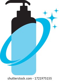 Hand sanitizer logo design template illustration, is good for news covid-19, medical, education etc
