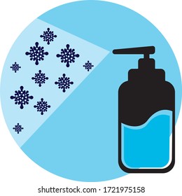 Hand sanitizer logo design template illustration, is good for news covid-19, medical, education etc
