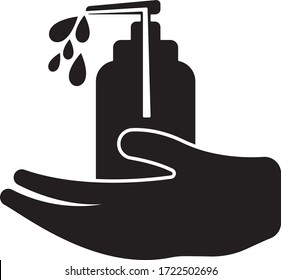 Hand sanitizer logo design template illustration
