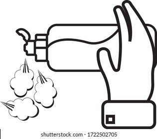 Hand sanitizer logo design template illustration
