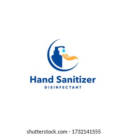 hand sanitizer logo design vector illustration.disinfectant,anti bacterial template