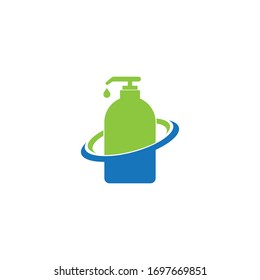 hand sanitizer logo and icon vector illustration