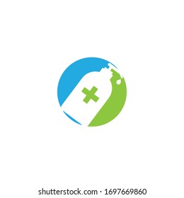 Logo der Hand und Vektorillustration der Symbole
