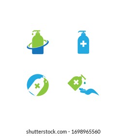 hand sanitizer logo and icon vector illustration