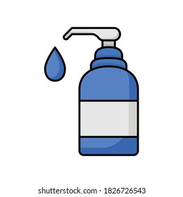 Hand Sanitizer Medical Flat Line Icon
