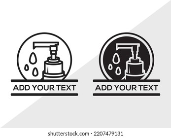 Hand Sanitizer Monogram SVG Printable Vector Illustration
