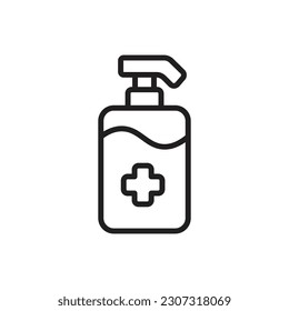 Hand Sanitizer Outline Icon Vector Illustration