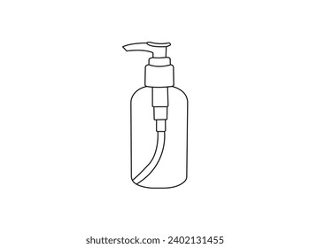 Hand sanitizer outline icon. Washing hand with sanitizer liquid soap vector line icon. Hand sanitizer bottle icon, liquid soap vector. Symbol for your web site design, logo, app, UI. EPS 10.