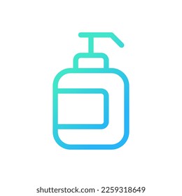 Hand sanitizer Pixel perfekte Farbverlauf-Linear-Icon. Flüssiges Desinfektionsmittel. Packung Flasche pumpen. Zeilennutzer-Schnittstellensymbol Modernes Piktogramm. einzelne Vektorgrafik