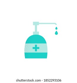 Hand sanitizer pump bottle. Disinfection gel. Alcohol gel. Flat vector illustration