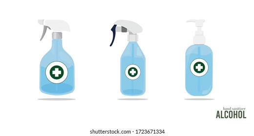 Hand sanitizer pump bottle isolated on white background,corona virus prevention medical hand sanitizer gel,hydro alcoholic,washing gel, alcohol gel,vector illustration